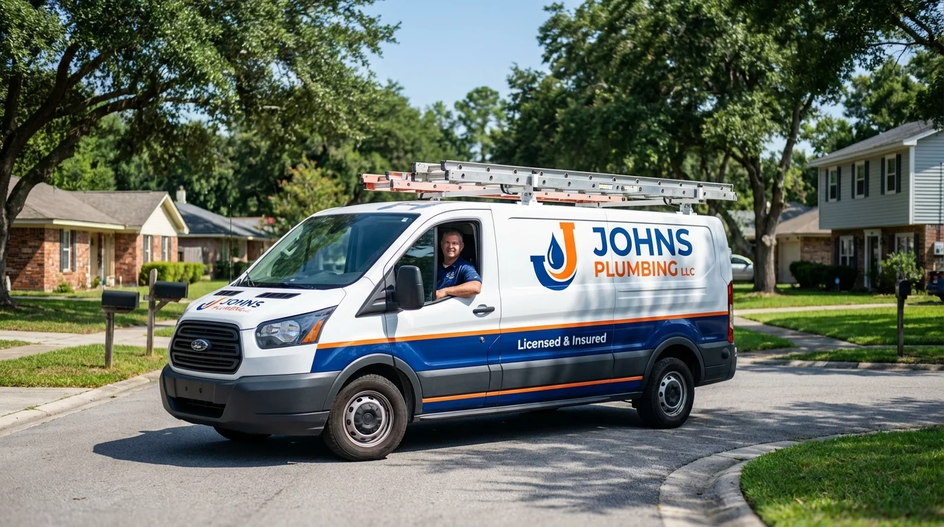 Johns Plumbing LLC service van in Jenkintown, PA