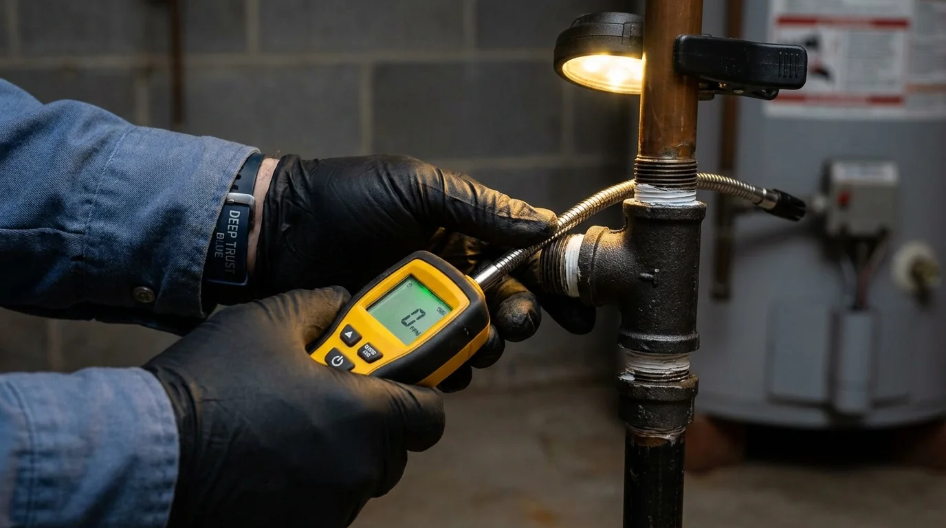 Gas leak detection with electronic sniffer by Johns Plumbing LLC in Jenkintown